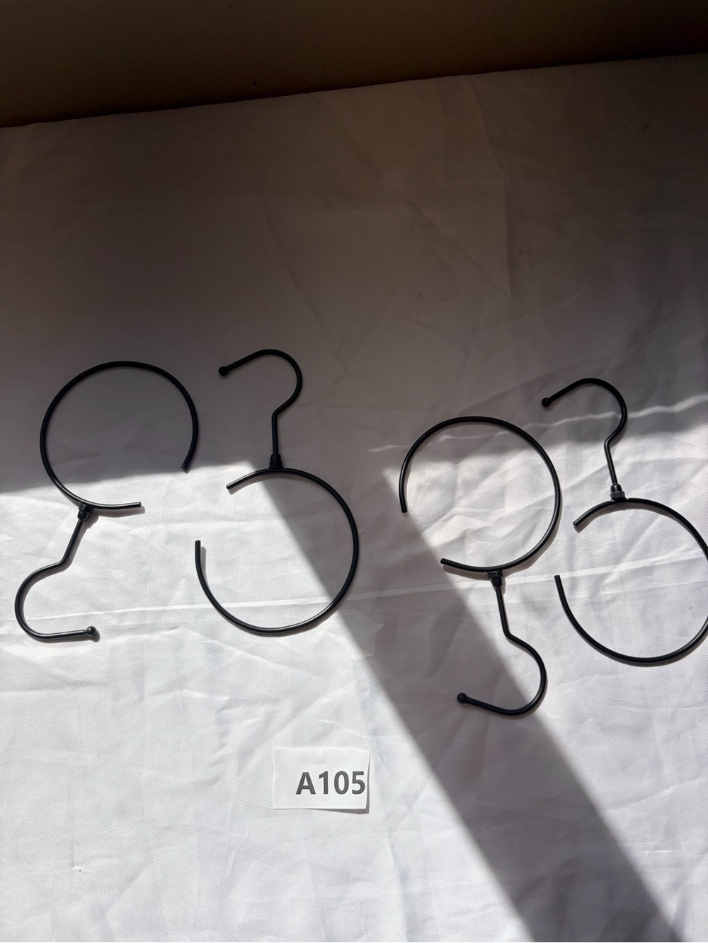 Black Metal Scarf and Accessory Hangers - Set of 4